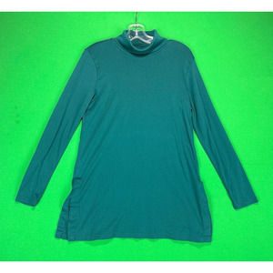 J Jill Turtleneck Women's Small Teal Green Perfect Pima Long Sleeve